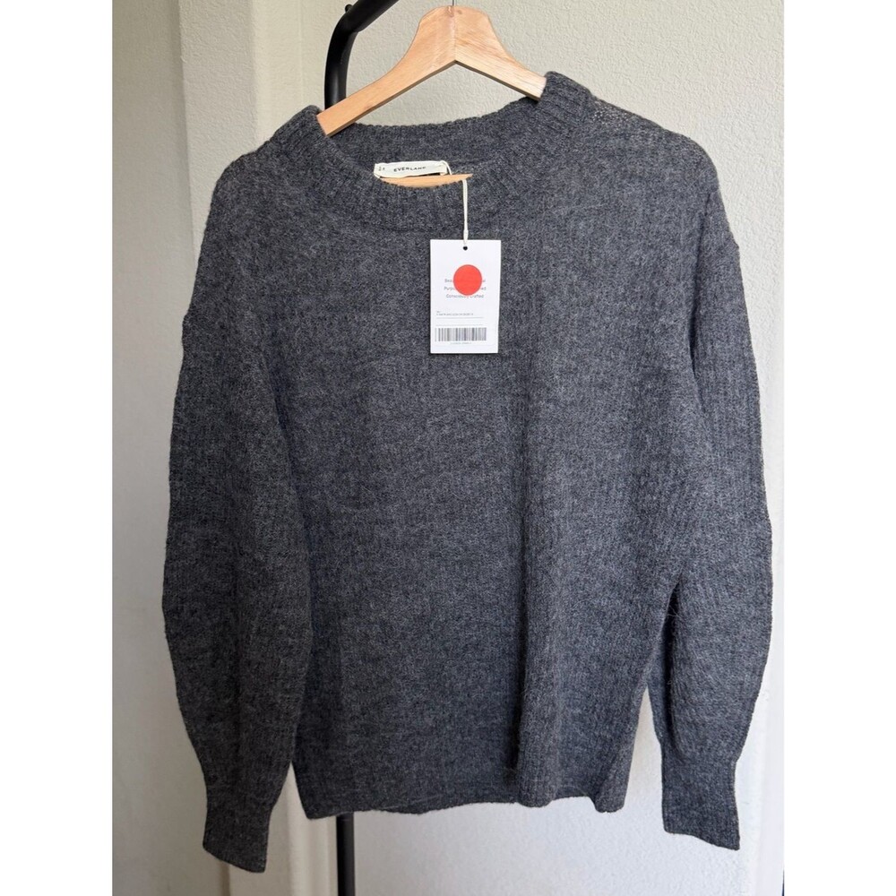 Everlane Women's Cocoon Crew in Alpaca Dark Heather Gray S